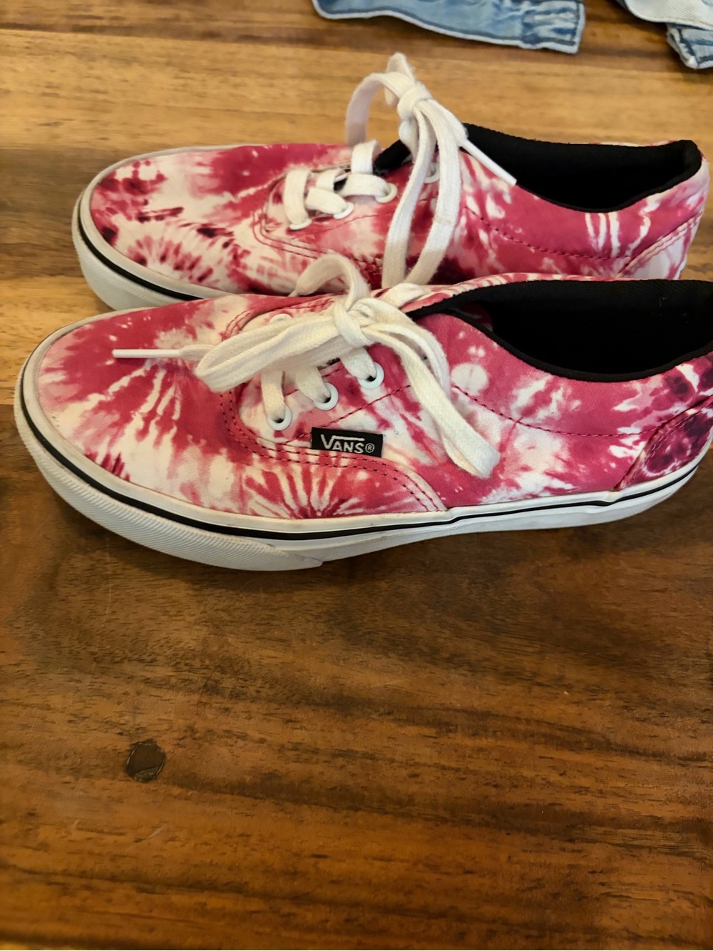 Vans Pink & White Tie-Dye Low-Top Sneakers- girls size 1